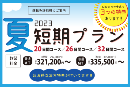 夏の短期プラン